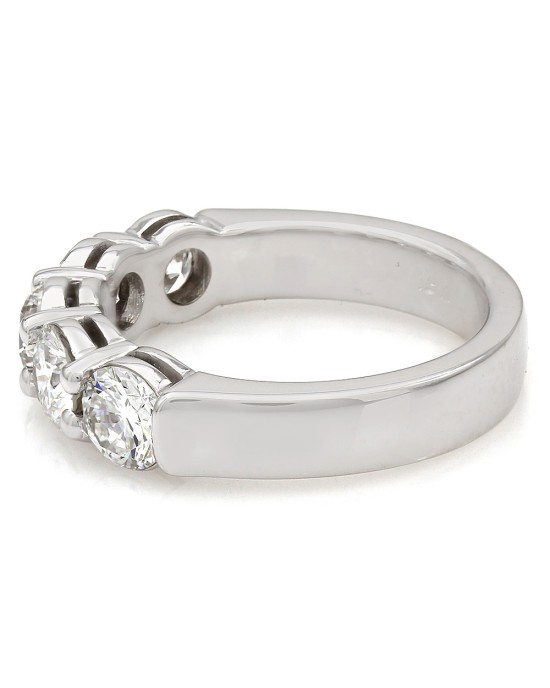 Five Stone Diamond Band Ring in White Gold